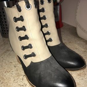 Rustic lace up booties